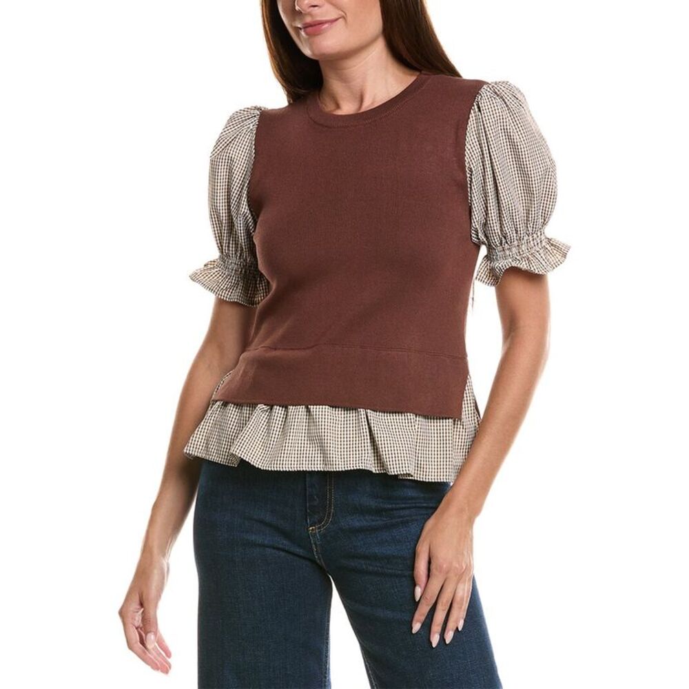 Nanette Nanette Lepore Womens  Mixed Media Top